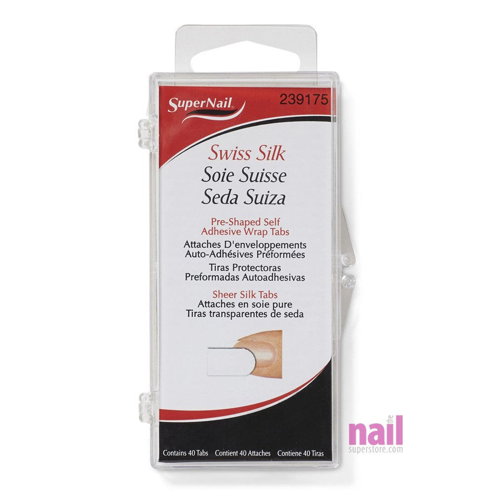 SuperNail Swiss Precut Silk Wraps | Self-Adhesive, Natural Look - Pack of 40 Tabs