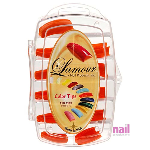 Lamour Colored Nail Tips | Orange - L04 - Box of 100 tips