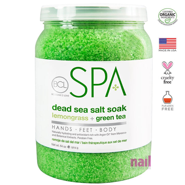 Organic BCL Spa Pedicure Salts | Lemongrass & Green Tea - 64 oz