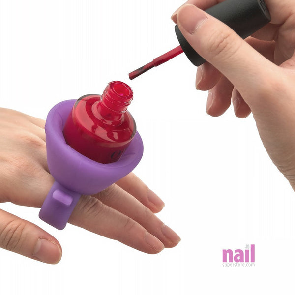 Silicone Nail Polish Bottle Holder Ring | Purple - Each
