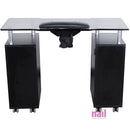 Milan Manicure Table | Vented Glass Countertop - Black - Each 712003 - The Nail Superstore