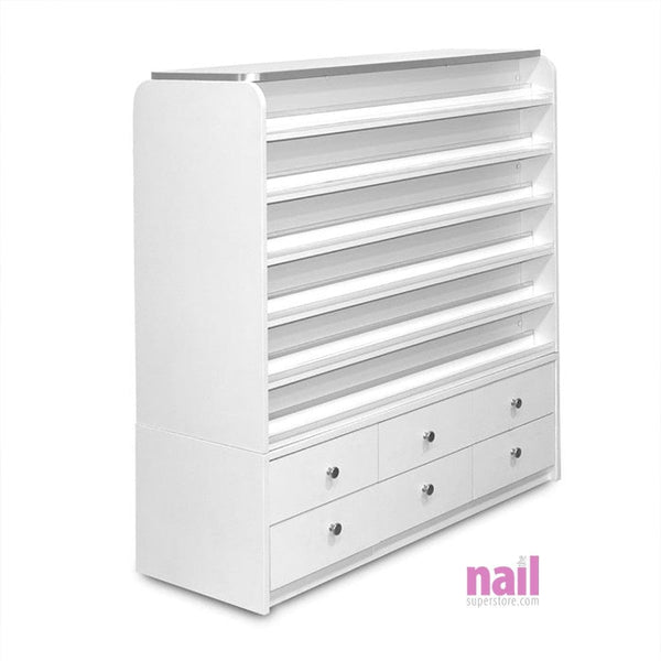 Beverly Nail Polish Powder Cabinet | Holds up to 400 bottles and 250 jars - Each 712036 - The Nail Superstore