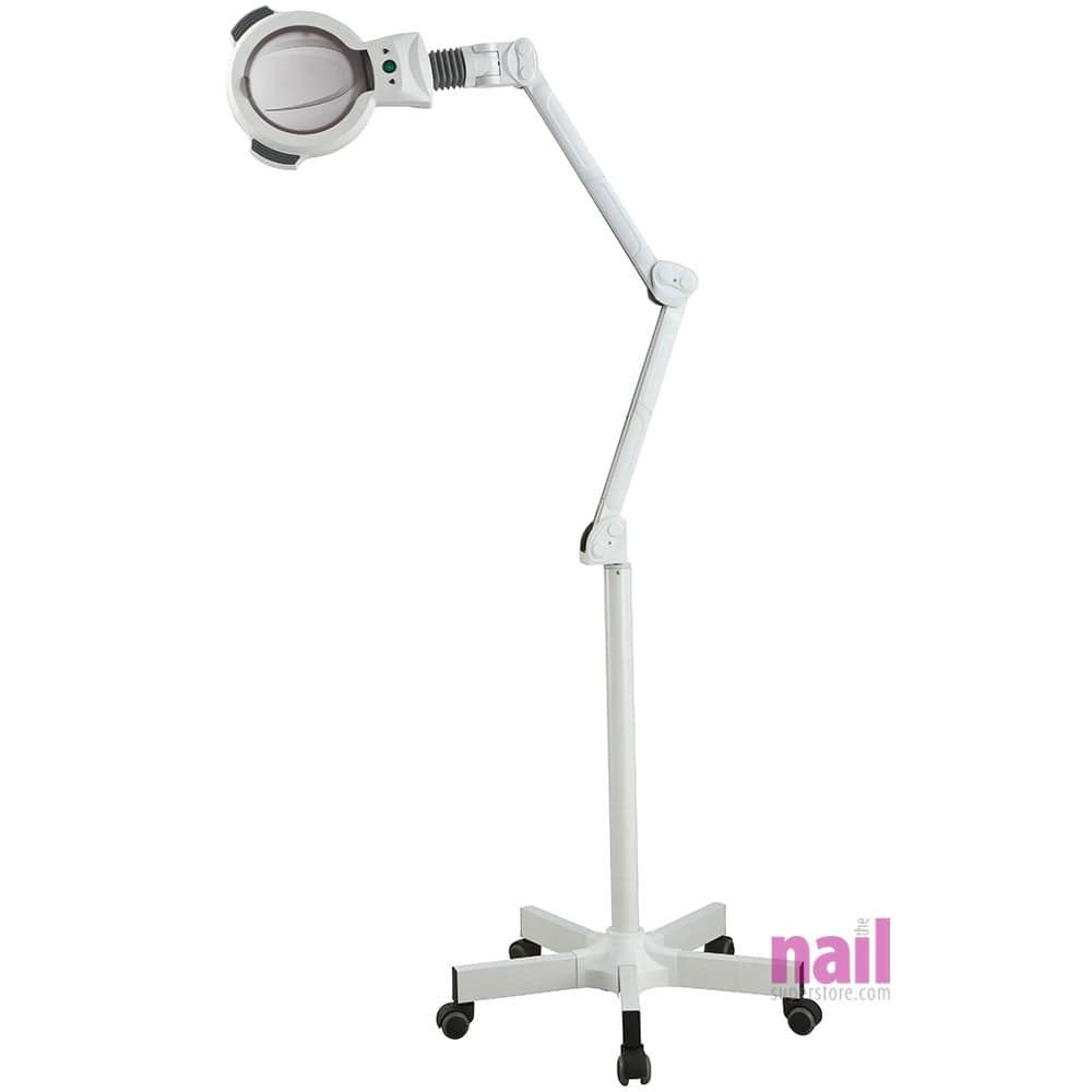 EuroStyle Multi-Purpose Facial, Eyelash, Nail Art, Pedicure, Manicure LED Magnifier Lamp | 110V - 7" - 3X Lens + Floor Stand - Each 720108 - The Nail Superstore