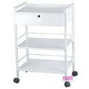 Silver Spa Salon Trolley Cart | Portable – Secure Lock - Each 720120 - The Nail Superstore