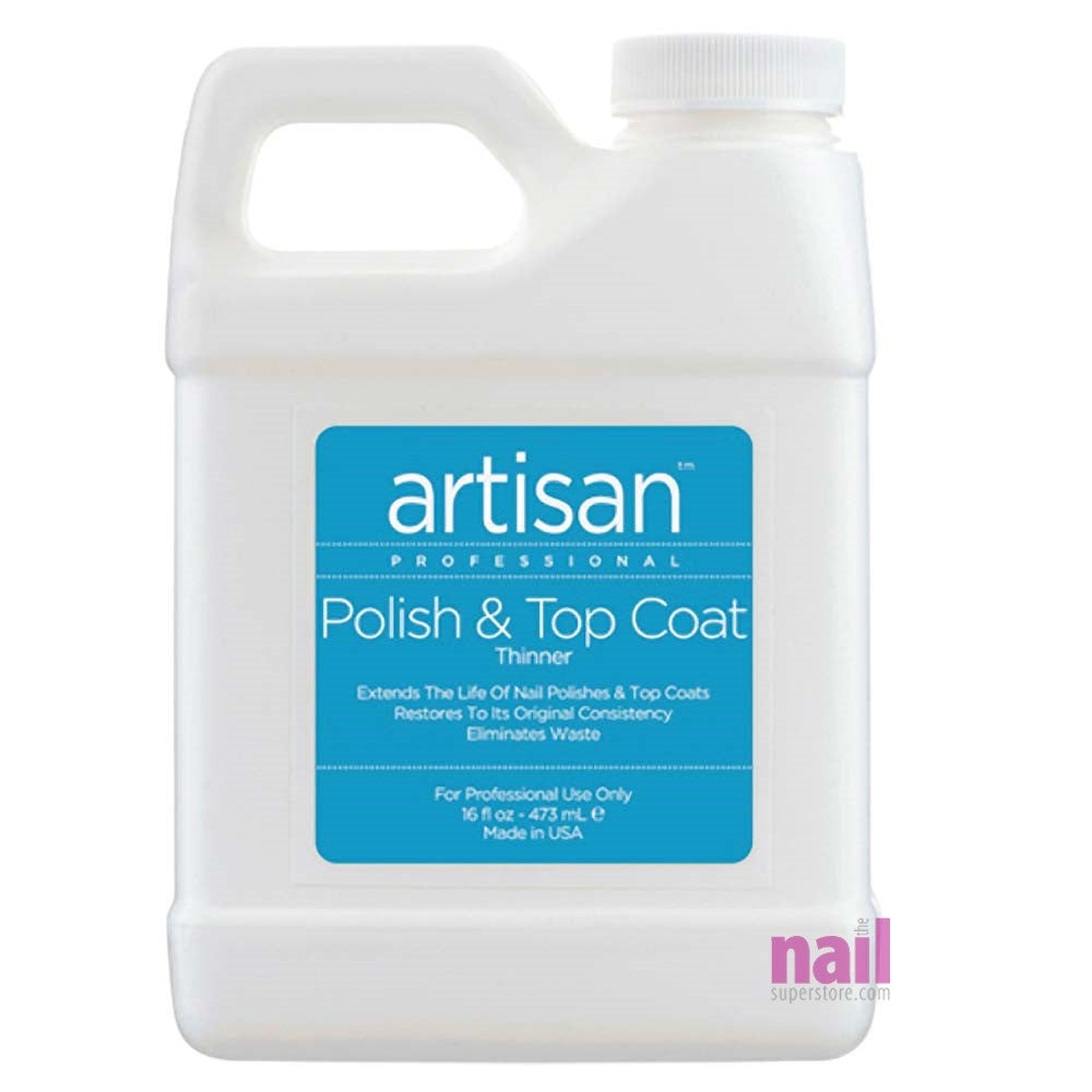 Artisan Nail Polish and Top Coat Thinner | Quickly Thin Out - Restore - Refill Size - 16 oz