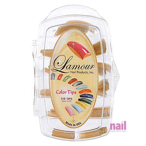 Lamour Colored Nail Tips | Glitter Gold - L37 - Box of 100 tips