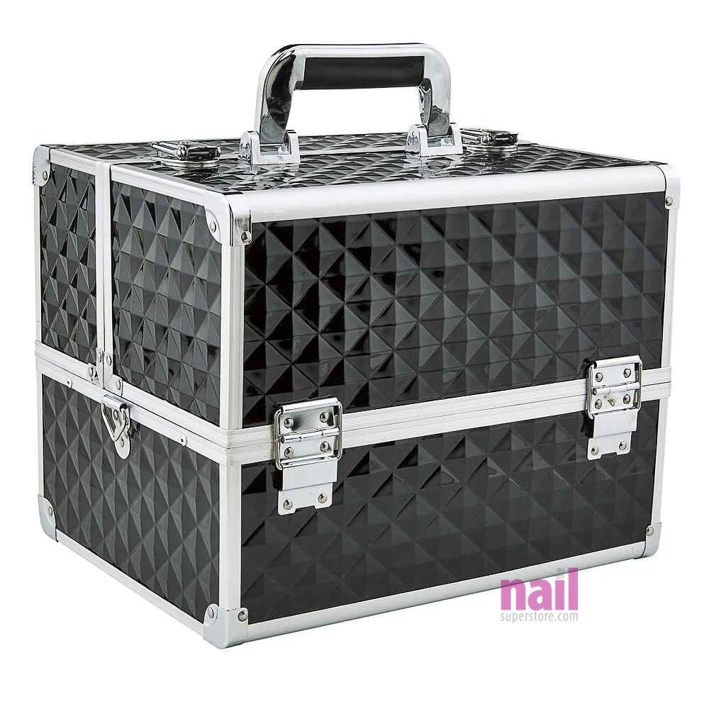 Black Large Cosmetic Train Case | Storage & Organizer for Nail Tools & Cosmetics - Each