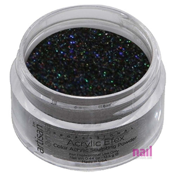 Artisan Colored Acrylic Nail Powder | Holographic Black - 0.44 oz