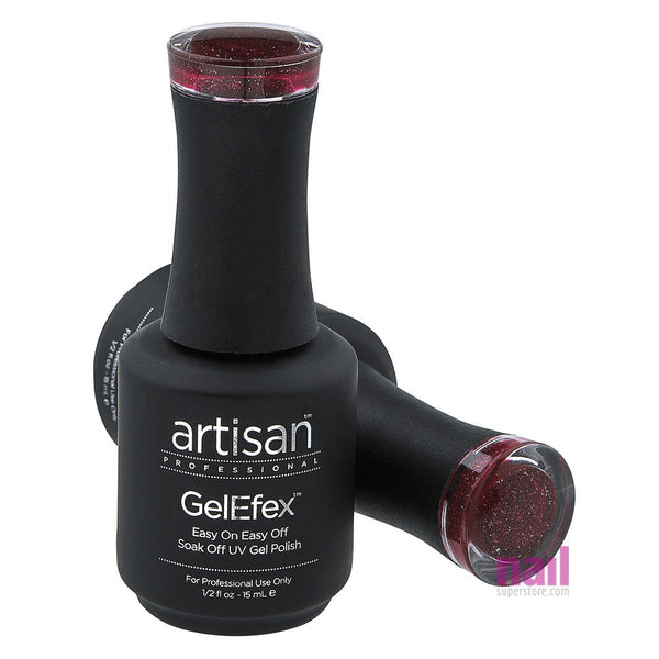 Artisan GelEfex Gel Nail Polish | Advanced Formula - Red Reindeer Glitz - 0.5 oz