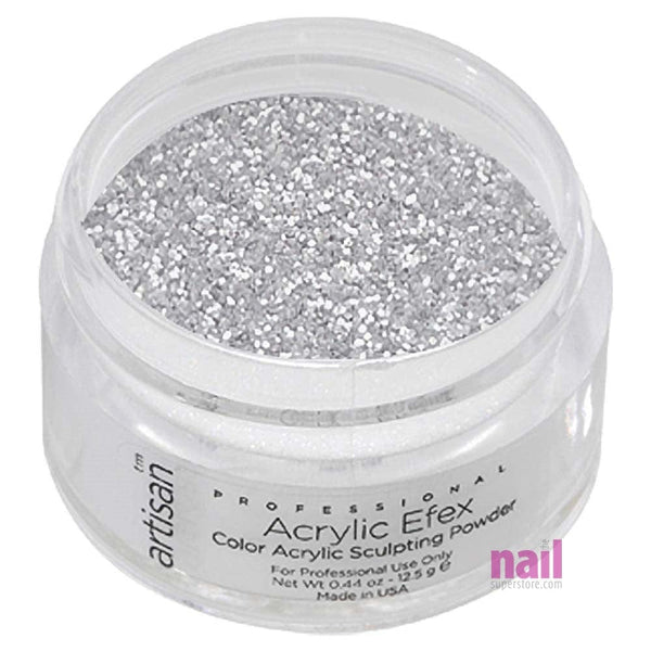 Artisan Colored Acrylic Nail Powder | Silver Shimmer - 0.44 oz - The Nail Superstore