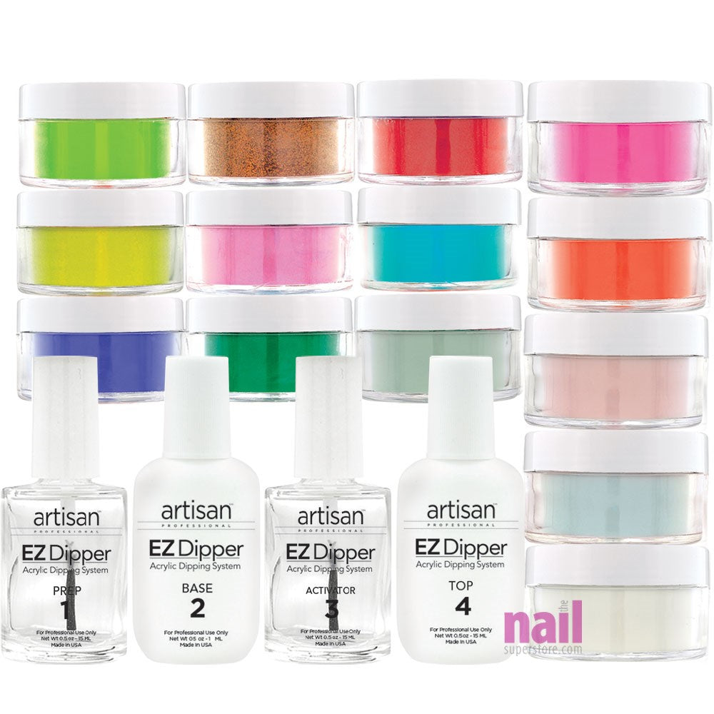 Artisan EZ Dipper Nail Color Dipping Powder System 19 pcs | Mosaic Kit - Set