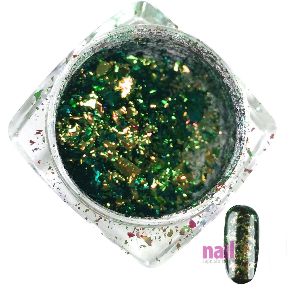 Artisan Nail Art Pigment Flakes | Celestial Green - Each