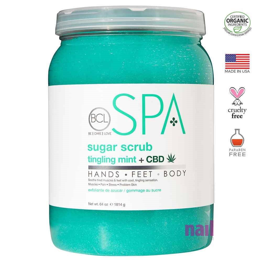 BCL Spa Pedicure Scrub | Tingling Mint & CBD - 64 oz - The Nail Superstore