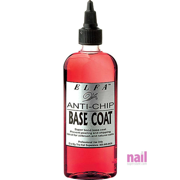 Elfa Anti Chip Base Coat | Sticky Base Between Natural Nails & Nail Polish - Refill Size - 4 oz