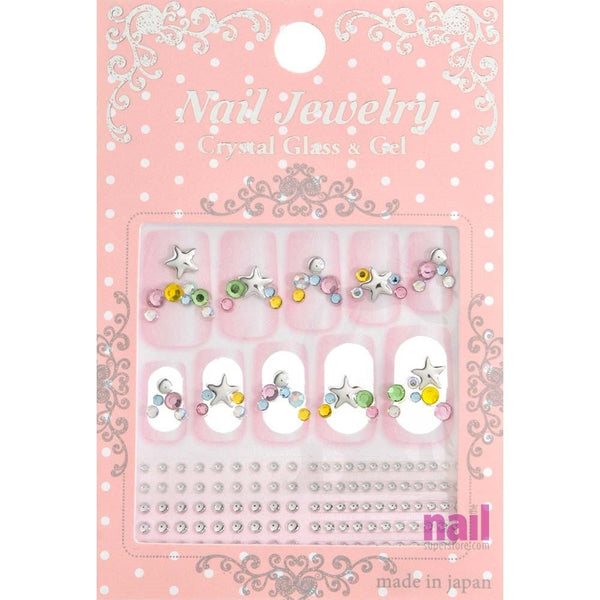 Japanese 3D Nail Art Stickers | Birthstones & Star - P-10 - Each