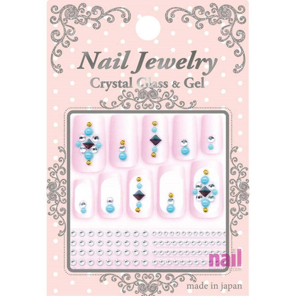 Japanese 3D Nail Art Stickers | Jade & Ruby Gemstone - P-4 - Each