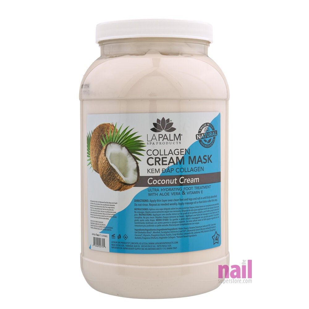 La Palm - Collagen Cream Foot Mask | Coconut Cream - Gallon - The Nail Superstore