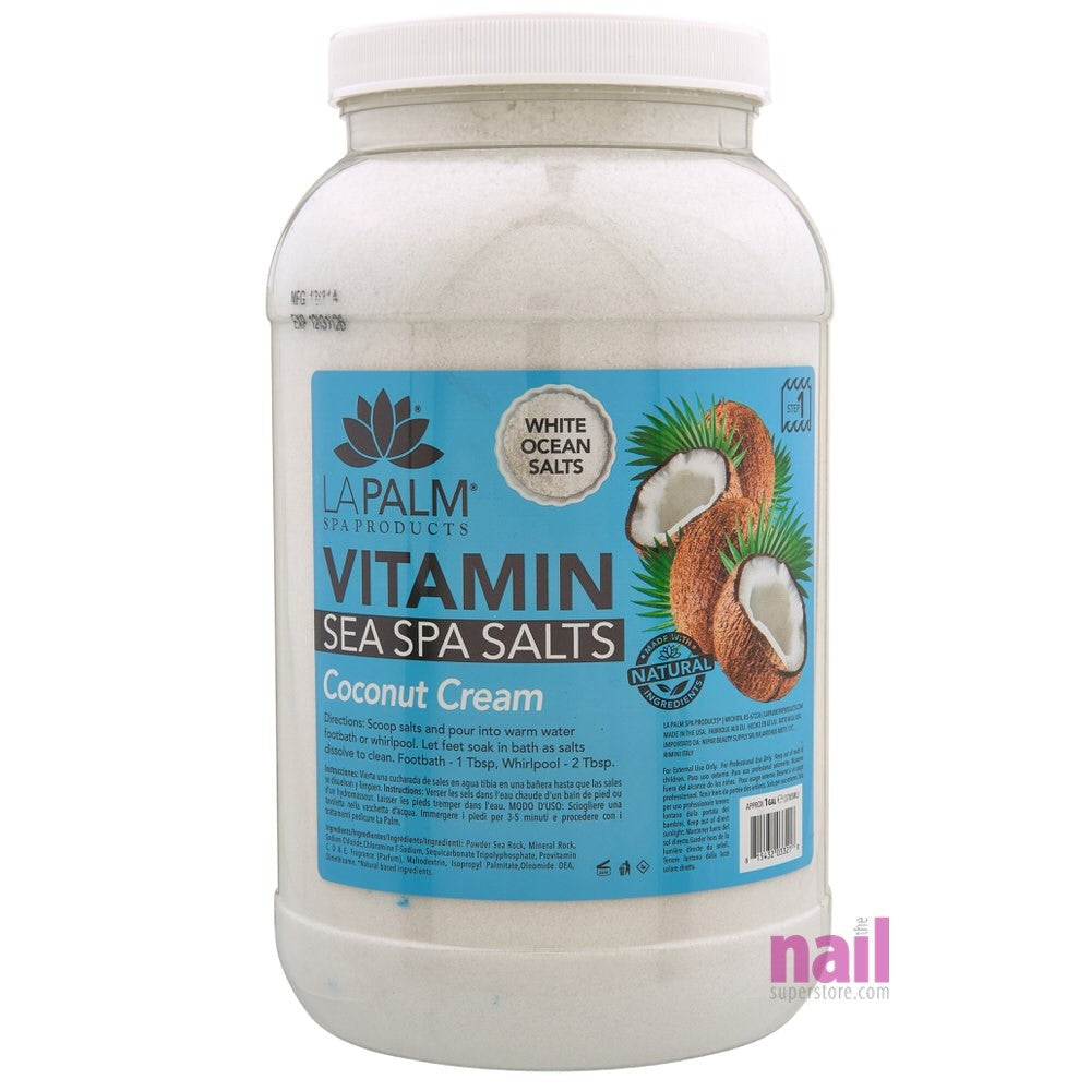 La Palm - Pedicure Sea Salts | Coconut Cream - Gallon - The Nail Superstore