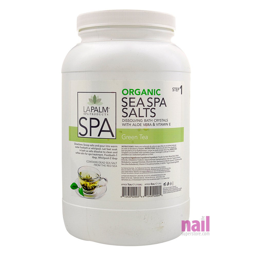 La Palm - Pedicure Sea Salts | Green Tea - Gallon - The Nail Superstore