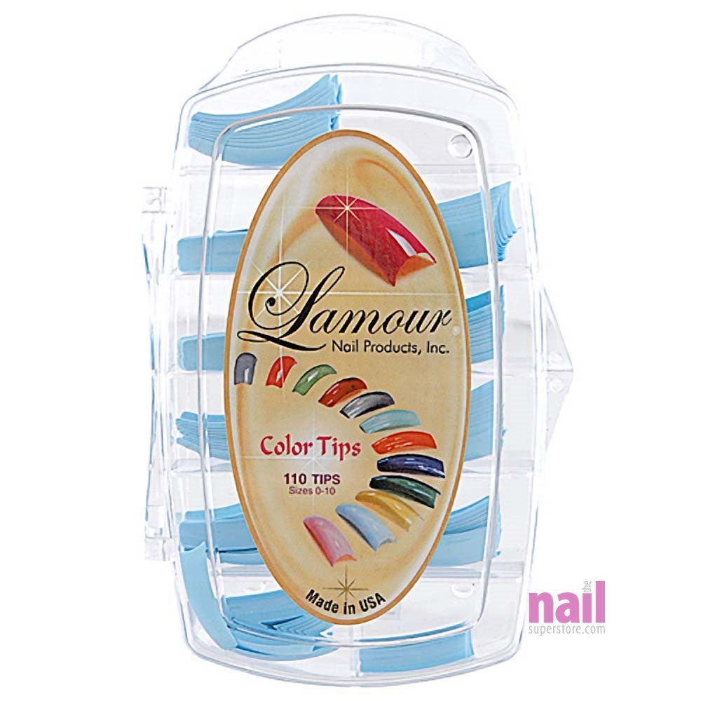 Lamour Colored Nail Tips | Blue - L01 - Box of 100 tips - The Nail Superstore