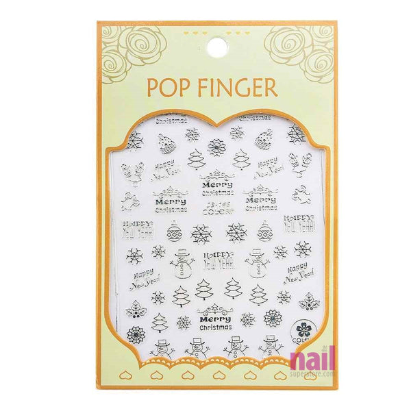 Metallic Christmas Nail Art Sticker Decal | Pack #3 - Each