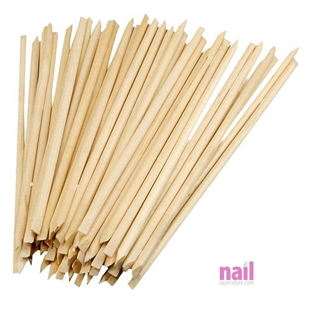 Orange Wood Sticks | Multi Use - Cuticle Pusher - Clean Under Nails - Pack of 100 pcs - The Nail Superstore