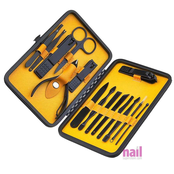 Premium 15 pcs Mani/Pedi Implement Set | Professional Salon Quality - Set