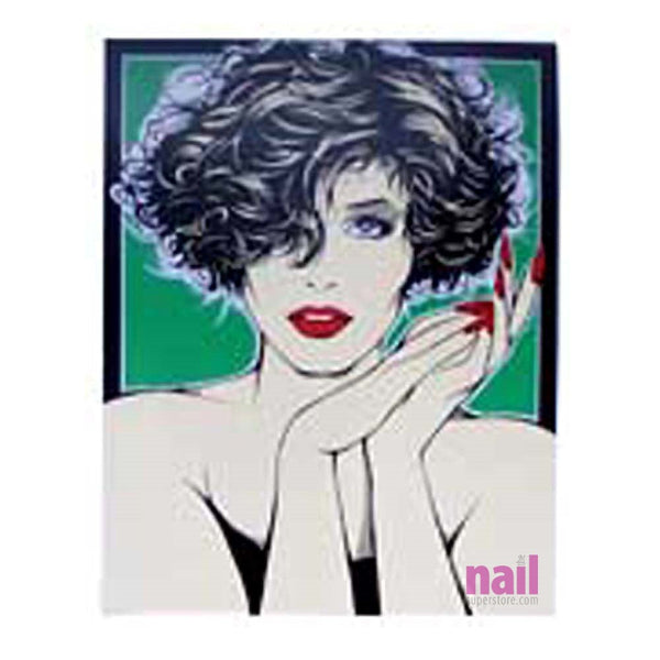 Salon Window Decal | Girl with Green Background - Each