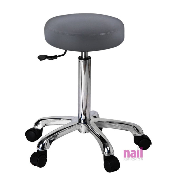 Silver Spa Nail Tech + Pedicure Stool | Perfect for Beauty, Skincare, Salon or Spa Use – Dark Gray - Each