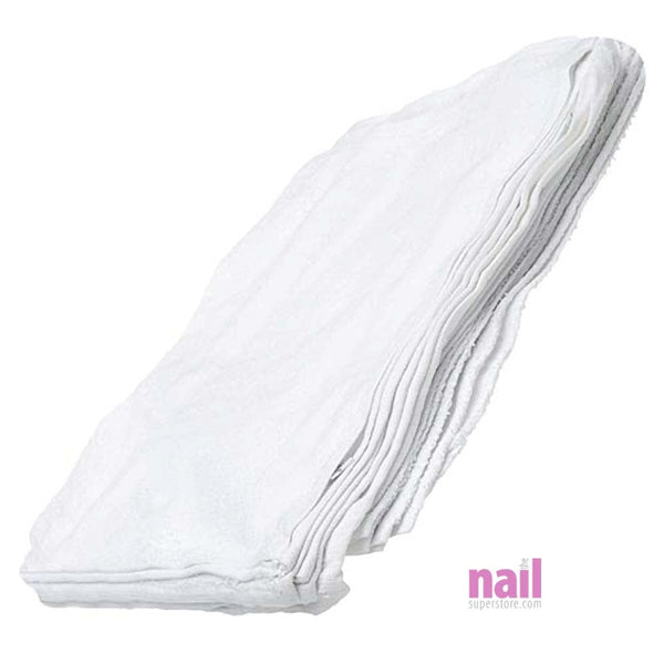 Soft Plush Spa Towels | Durable & Reusable - White - 12 Count - The Nail Superstore