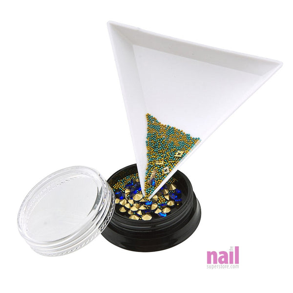 Triangle Nail Rhinestone Sorting Tray | Eliminates Dropping & Spilling - Each