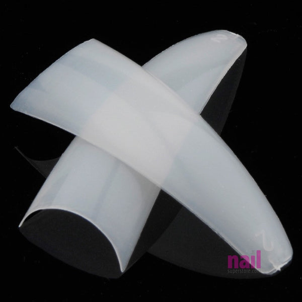 US Coffin Nail Tip | Natural Color - Size #0 - #10 - 540 Tips - Box of 540 tips - The Nail Superstore
