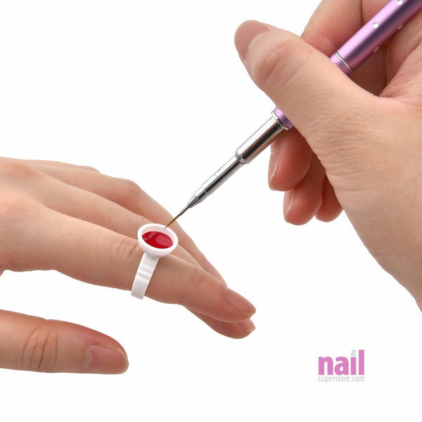 Disposable Plastic Ring for Nail Art, Eyelash Glue, Tatoo Ink | 1 Slot - Pack of 20 pcs