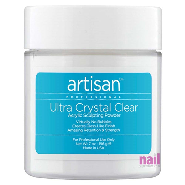 Artisan Acrylic Nail Powder | Smoothest - Fastest Application - Ultra Crystal Clear - 7 oz