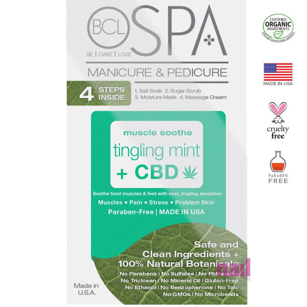 Organic BCL Spa Mani Pedi 4-in-1 Packets|Tingling Mint & CBD - Each
