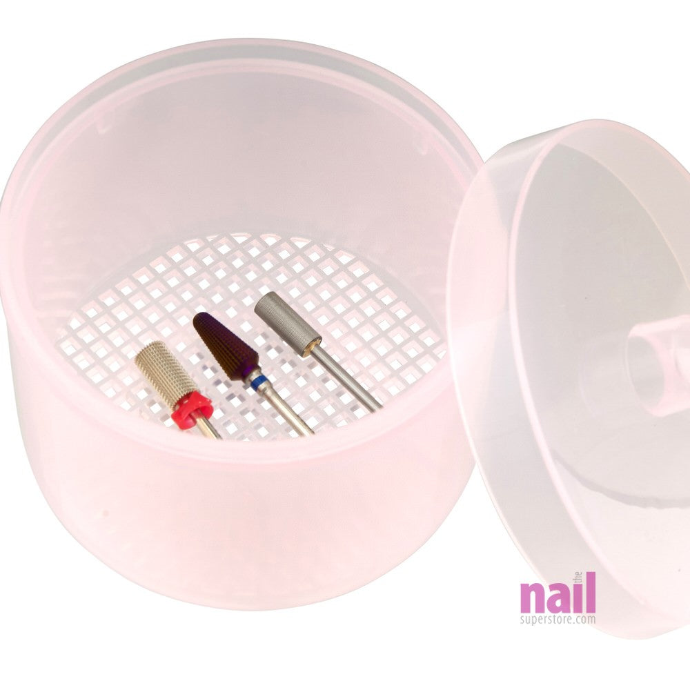 Nail Tools & Carbide Drill Bit Sterilizer Box (Case Only) | Pink - Each