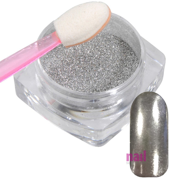 Mirror Chrome Nail Powder | Pigment for Brilliant Shine Effect – Moonbeam Silver - Each