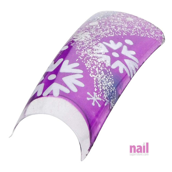 Artisan Pre Designed Nail Tips | Flower Design #15 - Pack of 100 pcs