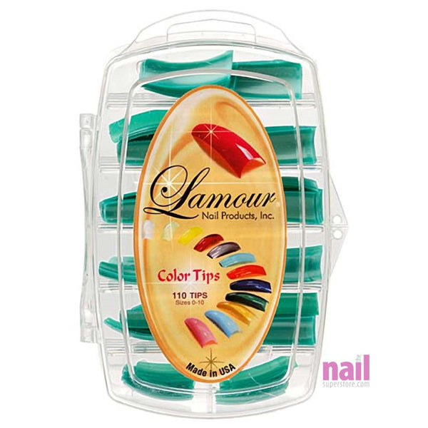 Lamour Colored Nail Tips | Green Pearl - L16 - Box of 100 tips
