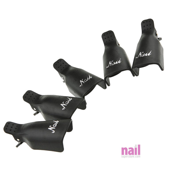 Professional Gel Nail Remover Clips | Black - Pack of 10 pcs