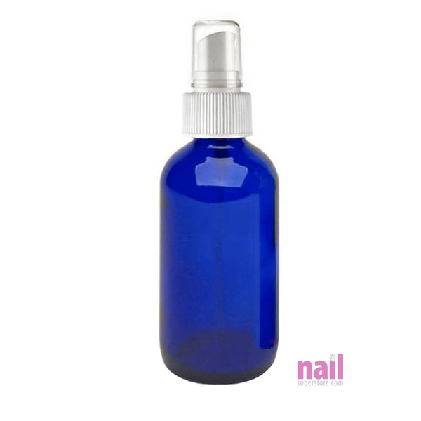 Empty Cobalt Glass Spray Bottle | Perfect for Use with Alcohol or Desinfectant - 4 oz