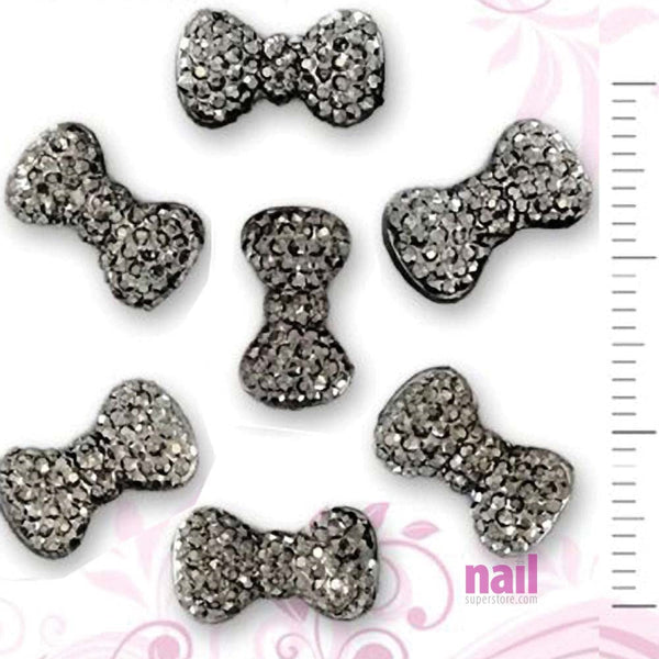 3D Nail Art Designs | Black Diamond Nail Bow Tie - Pack of 15 pieces