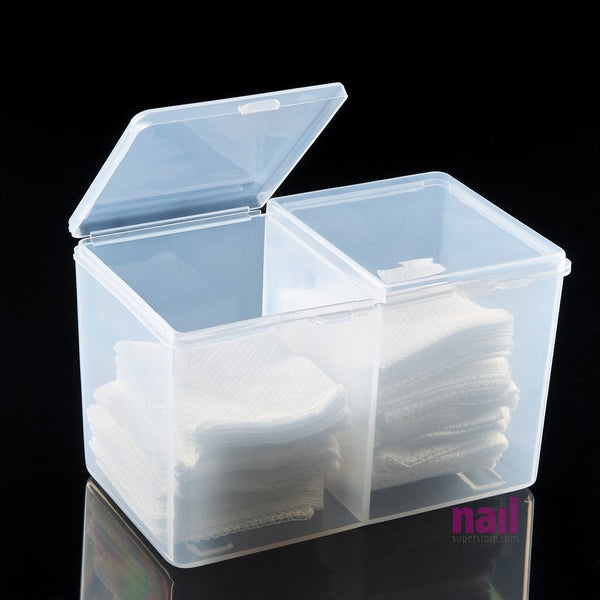 Double Compartment Nail Wipe Holder Box | Natural - Each