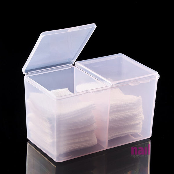 Double Compartment Nail Wipe Holder Box | Pink - Each