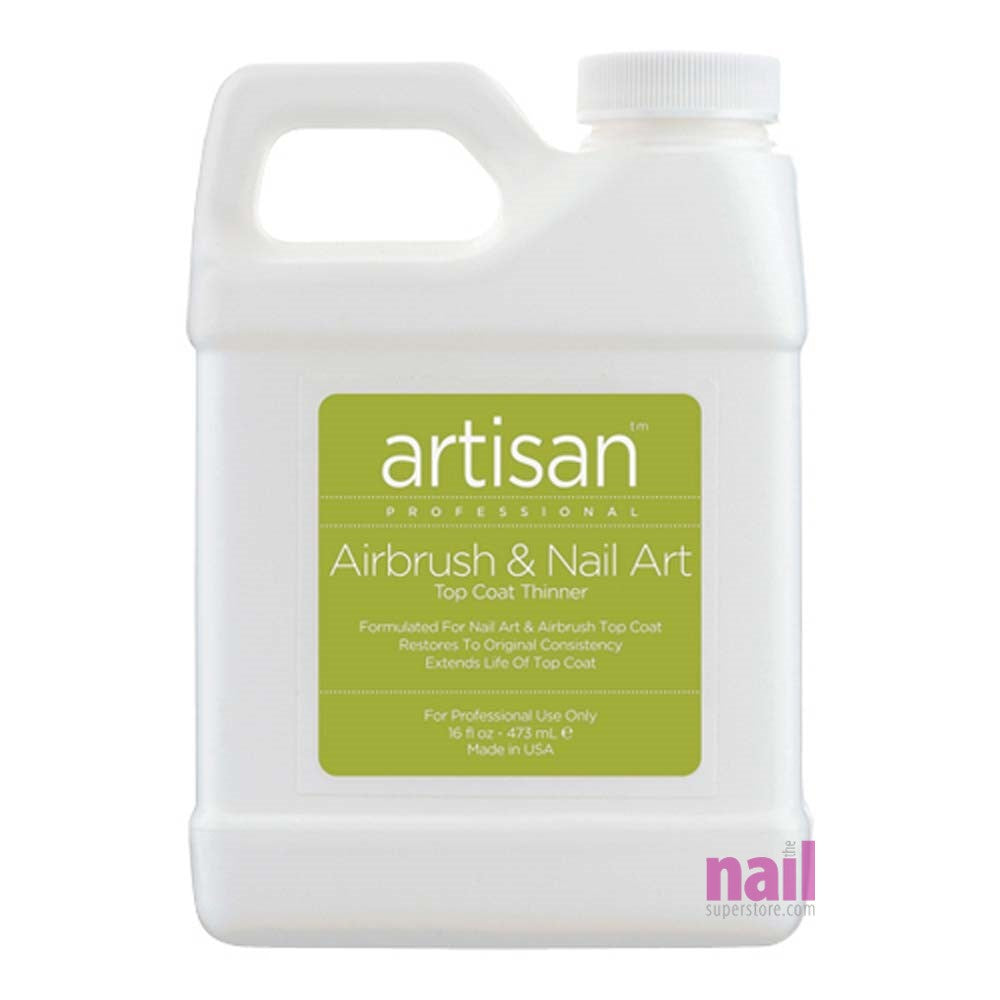 Artisan Airbrush & Nail Art Top Coat Thinner | Quickly Thin Out - Restore - Refill Size - 16 oz