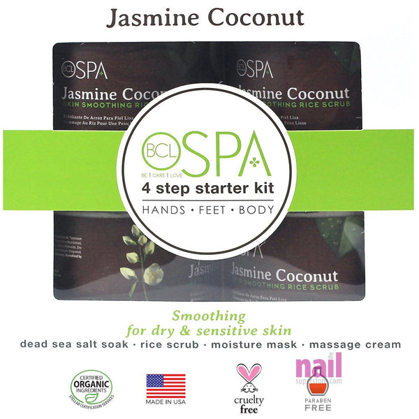 Organic BCL Spa Pro Starter Kit | For Body, Hands, Feet – Jasmine & Coconut - 4 x 16oz