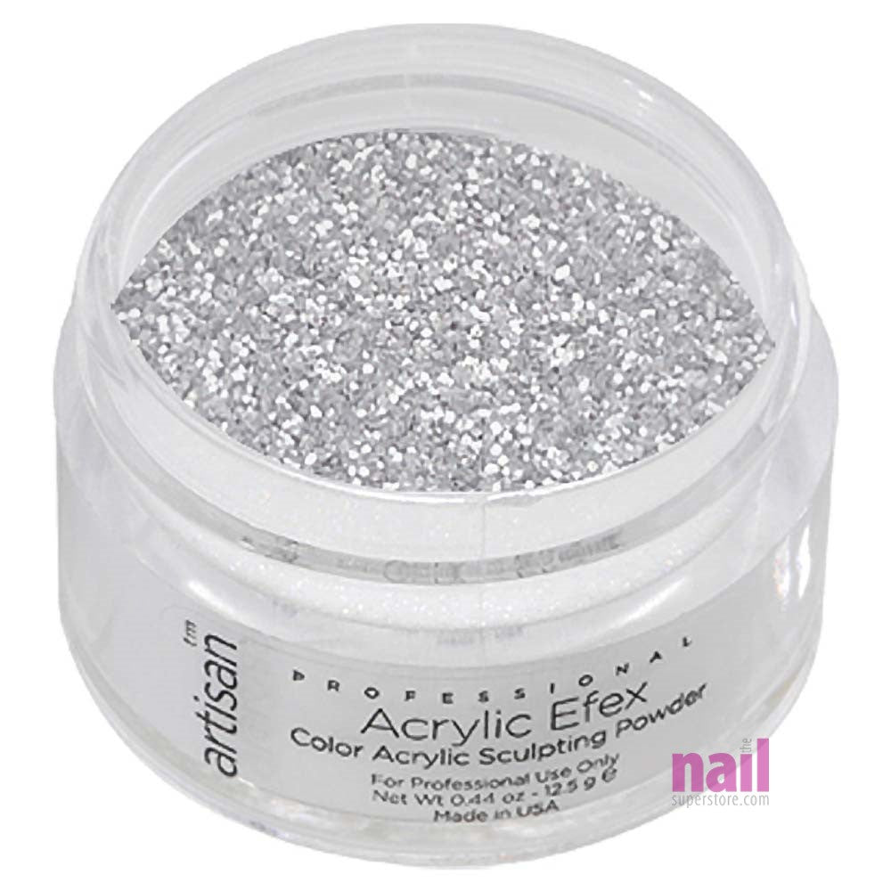 Artisan Colored Acrylic Nail Powder | Professional Size - Silver Shimmer - 0.88 oz