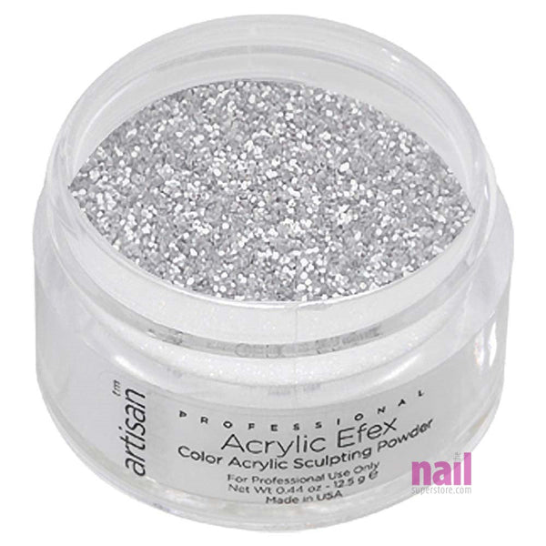 Artisan Colored Acrylic Nail Powder | Professional Size - Silver Shimmer - 0.88 oz