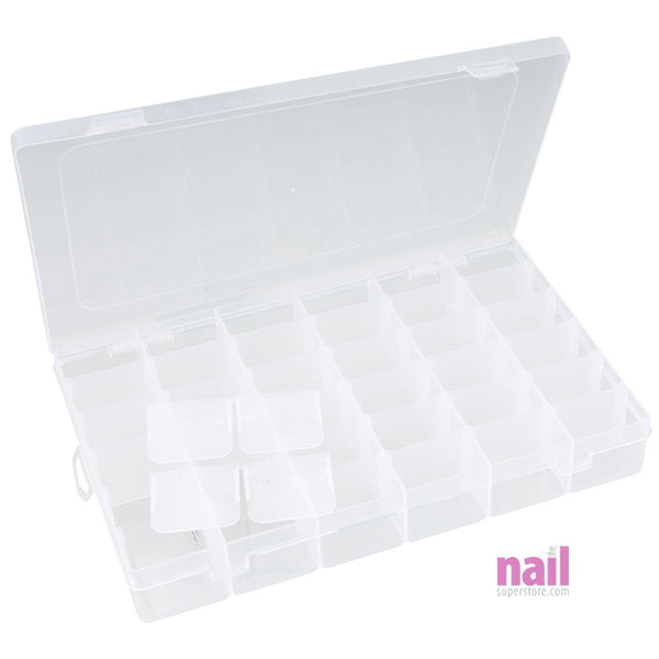 36 Grids Adjustable Plastic Nail Art Supply Storage Box | Clear - Each