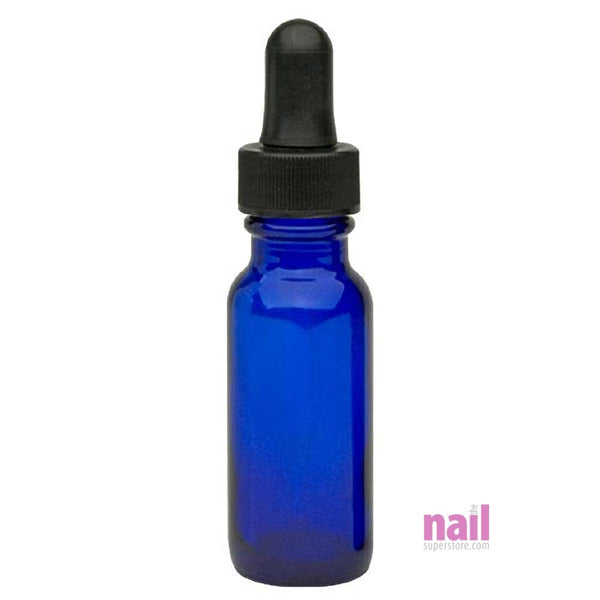 Cobalt Dropper Bottle 1 oz | Perfect for Storing Cuticle or Massage Oils - Each
